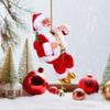 Santa Claus Musical Climbing Rope Electric Climbing Santa with Music Christmas Hanging Climbing Santa On Rope for Tree Fireplace Home Decor