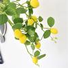 Set of 2 Lifelike Lemon Tree Branches with Green Leaves Yellow Faux Fruit Charm for Wedding and Office Decoration