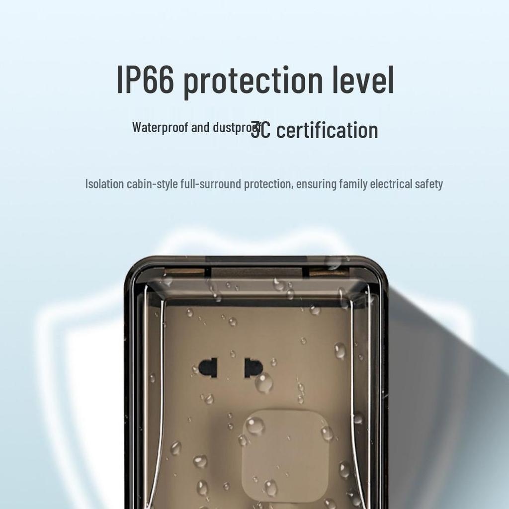 Delixi IP66 Наружная водозащищенная розетка типа 86 с утолщенной крышкой