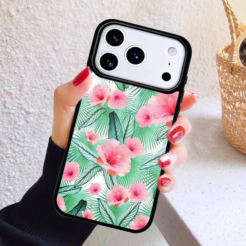 Чехол для телефона 'Тропический рай' с гавайским цветком для iPhone 17 Air 16 15 14 13 12 11 Pro Max Plus