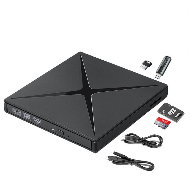 USB 3.0 CD/DVD Recorder External Optical Drive SD Jack Card Reader USB Jack Mobile External Optical Drive DVD-RWAA