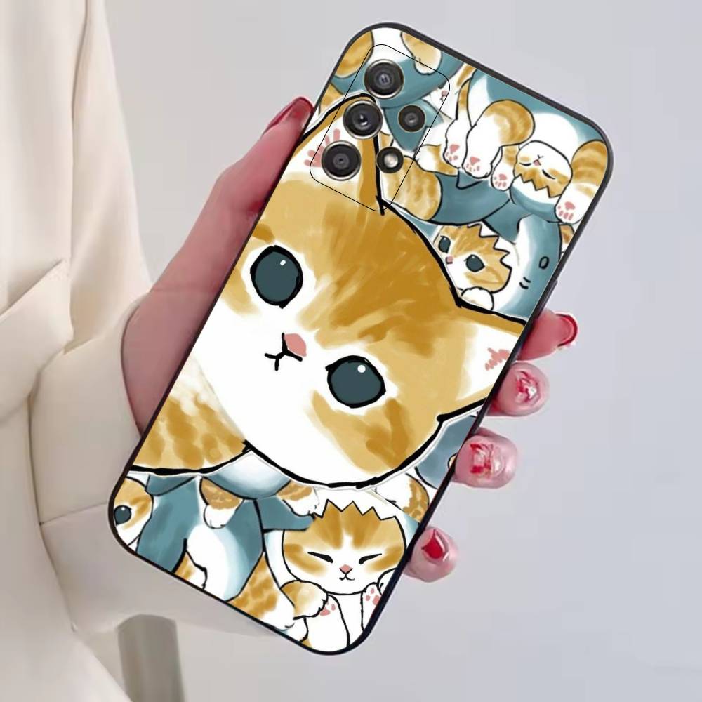 M-Mofusand Кот Милый Мультяшный Чехол Для Телефона Для Samsung S25,S24,S21,S22,S23,S30,Ultra,S20,Plus,Fe,Мягкий Силиконовый Черный Чехол
