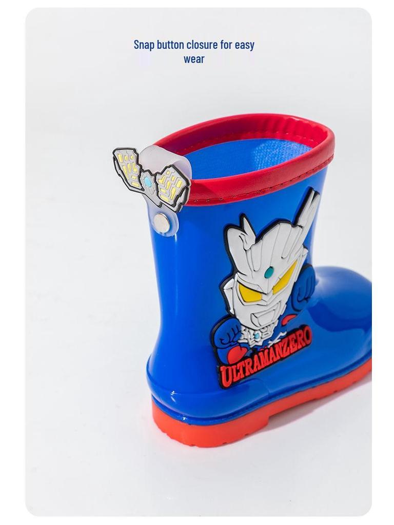 Нескользящие ПВХ резиновые сапоги Ultraman Tiga Zero для мальчиков 2-8 лет