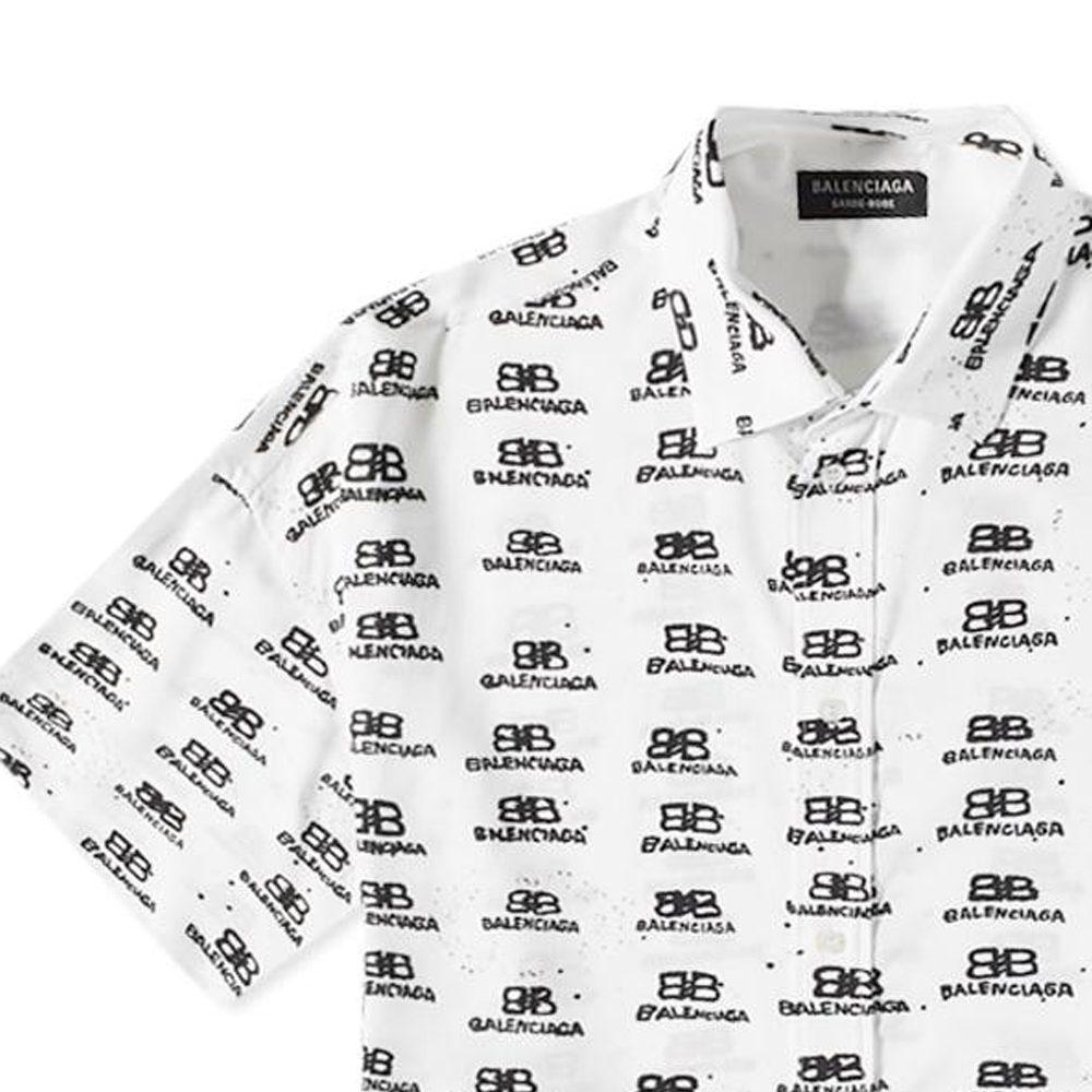 Balenciaga Ручная отрисовка иконки Bb Оверсайз рубашка из вискозы 725382TNL889040