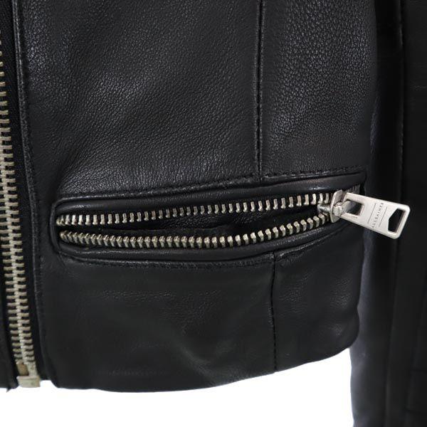 AllSaints Sheep Leather Leather Jacket UK2 Black Genuine Leather Women Used