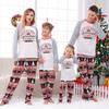 Рождественские принты Семейный комплект из топов с длинными рукавами и брюк Семейные комплекты