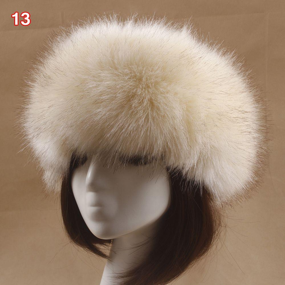 Outdoor Earwarmer Winter Thick Fluffy Faux Fur Women Russian Cap Headband Hat