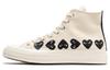 Кеды Chuck Taylor All Star 70 Hi Comme Des Garcons PLAY с принтом «Множество сердец» Молочные A08148C