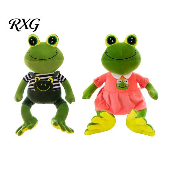 Kids Plush Toy Frog Prince Princess Toy, Cute Stuffed Animal with Striped Shirt/Skirt, Game Fans Gift Soft Pillow for Bedroom, Birthday Lovers