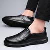 Fashion Business Formal Black Leather Shoes Men’s Fashion Casual Daily Shoes Classic Soft Sole Genuine Leather Loafers Shoes Warm Plush