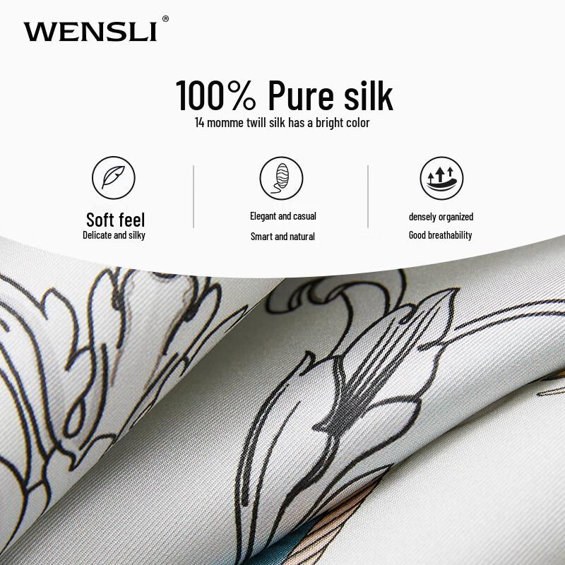 WENSLI Women's 100% Mulberry Silk Large Square Scarf