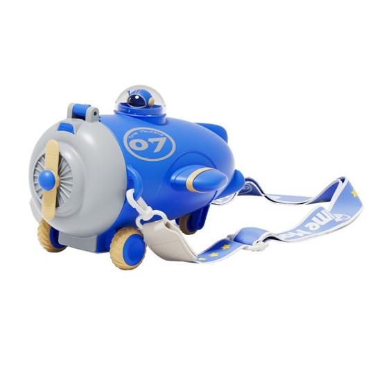 Бутылка для воды в форме самолета с трубочкой 500 мл мультяшный детский стакан для воды герметичный