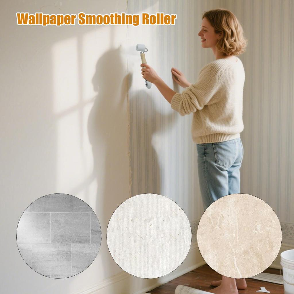 Wallpaper Seam Roller Sound Deadening Double Head Paper Smoother Wheel Seam Roller For Wallpaper For Printmaking Crafting