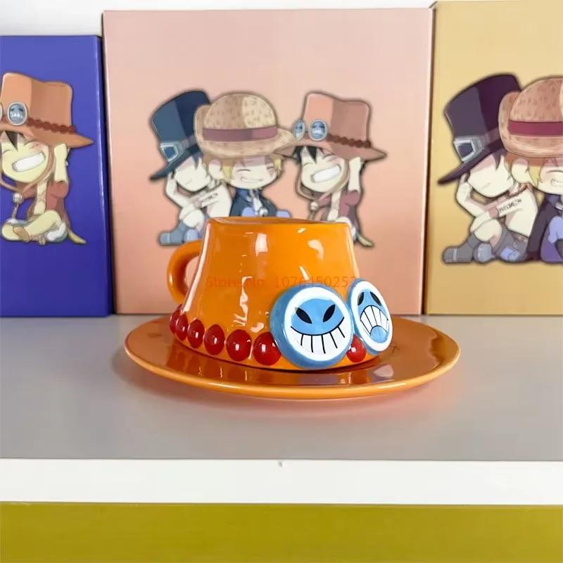 Кружка One Piece, чашка для воды, аниме-косплей, Луффи, Эйс, Сабо, Чоппер, керамическая кружка, принт с персонажем, шляпа, кофейная чашка, принадлежности для вечеринок