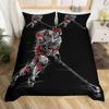 Ice Hockey Duvet Cover Twin Hockey Sports Player Bedding Set Winter Extreme Sports Game Comforter Cover Set Sports Arena Bedding