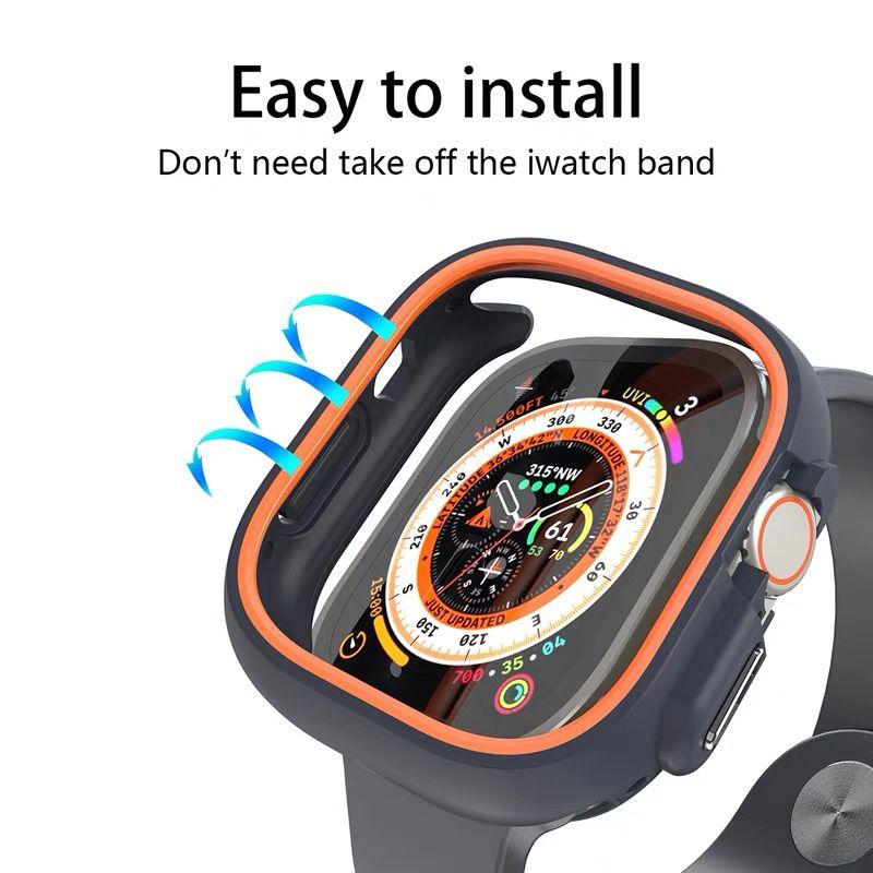 Чехол для Apple Watch Ultra1/2 - двухцветный противоударный чехол из ПК+ТПУ с защитой от царапин на половину корпуса для iWatch S9/8/7/6/5/4/Ultra1/Ultra2 49 мм 45 мм 44 мм 41 мм