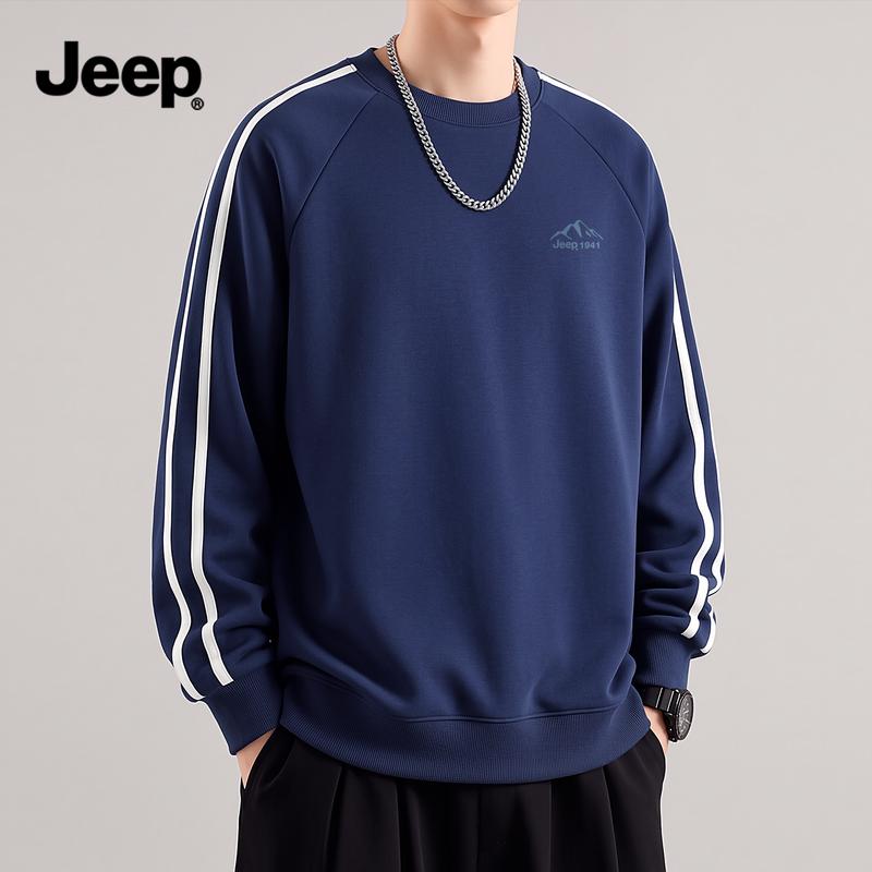 JEEP Men's 2026 Autumn American Style Heavyweight Pullover Sweatshirt