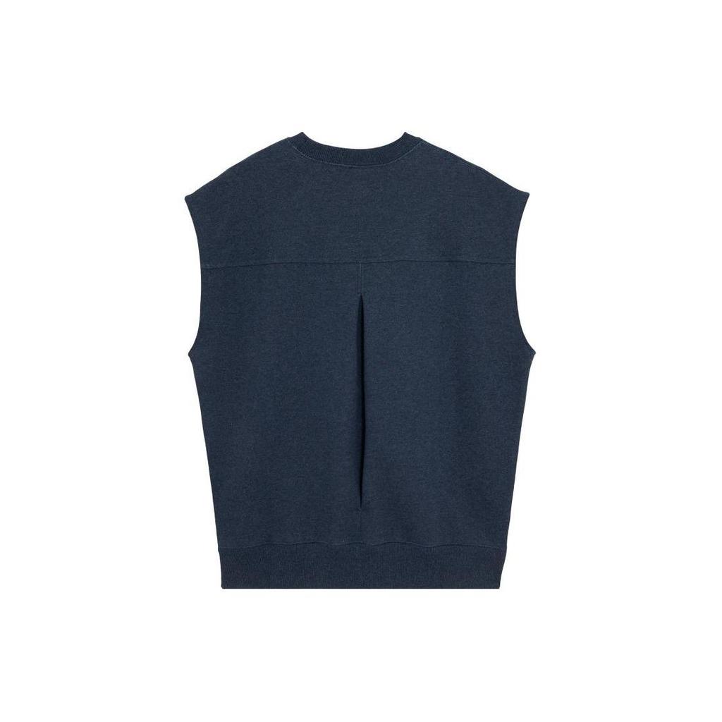Puma Navy Series Ss24 Brand Logo Solid Color Sports Casual Pullover Knitted Breathable Round Neck Sleeveless Vest Unisex Vests Navy-Blue 623127-16