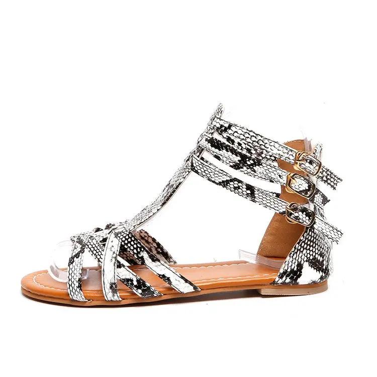 Модные женские сандалии Национальные ветровые сандалии в богемном стиле Женская модная стильная летняя женская обувь на плоской подошве Обувь больших размеров