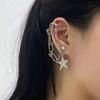Модные серебристые асимметричные серьги-цепочки со звездами и интегрированными кисточками для женщин, тренд 2023, серьги с кристаллами, украшения Y2K