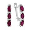 Серебряные серьги с натуральным рубином 4.347ct, фианитами (2140511)