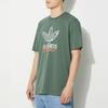 adidas Футболка с круглым вырезом и принтом логотипа Originals, мужская, прямого кроя, с коротким рукавом, зеленая IS0228