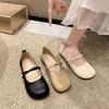 Evening Breeze Gentle Soft Sole Mary Jane Single Shoes  Summer New Retro Shallow Mouth Versatile Lazy Bean Shoes