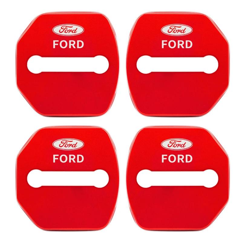 Car Sticker 4pcs Door Lock Decoration Protection Cover Emblem case for Ford Kuga Territory Focus RS Escort Fiesta Mondeo Accesso