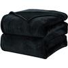 Plaid Couverture Polaire - WAVVE - 130x150cm - Noir - Microfibre - Hypoallergénique