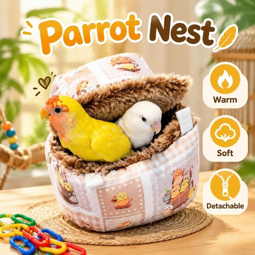 Warm Bird Sleeping Bag Detachable Bird House Cute Pet Hammock Outing