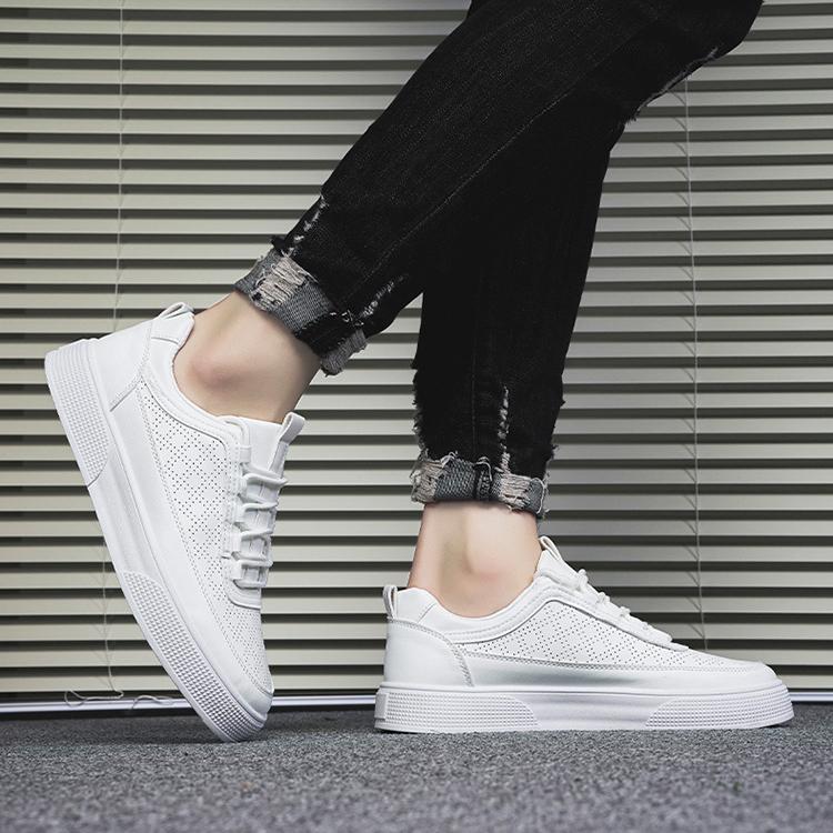 White Shoes Summer Casual Breathable Men's Anti Slip Trend Thick Soled Board Shoes Fashionable Sports Men's Shoes