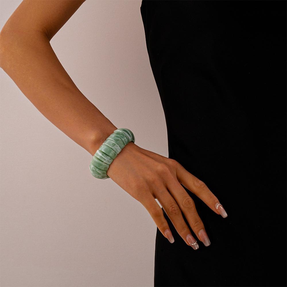 Богемный нерегулярный широкий браслет смазывание ретро кольцо на руку темперамент акриловый браслет леди девушки