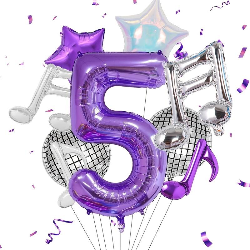 Purple Music Theme Party Supplies 0-9 Digital Balloon Set 32 Inch Large Aluminum Foil Balloon Birthday Party and Carnival Decor