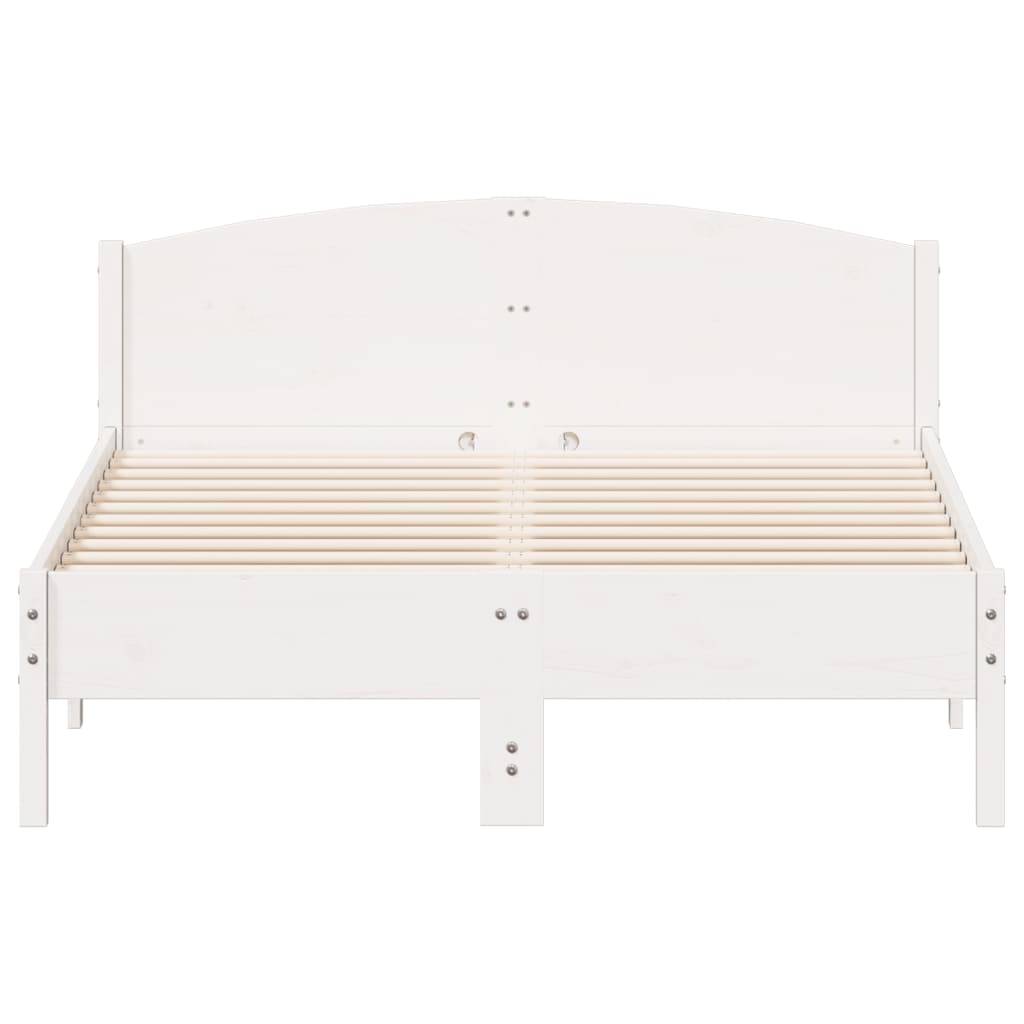 Solid Wood Bed without Mattress White 120 x 190 cm Pine Wood