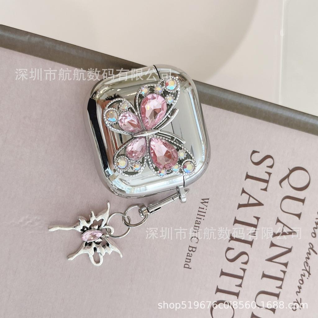 Japan and Korea ins silver three-dimensional glitter butterfly suitable for AirPods 1 generation protective case 1/1 generation pro1 earphone case