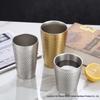 Golden Diamond Honeycomb 304 Stainless Steel Double-Layer Cup - Hammered Design, Anti-Scald. Perfect for Juice, Beer, and Tea.