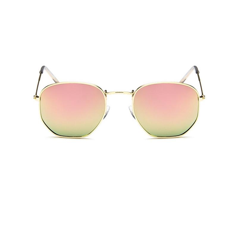 Hexagon Sunglasses Men Brand Designer Small Square Sunglases Metal Frame Driving Fishing Glasses Lentes De Sol Hombre UV400