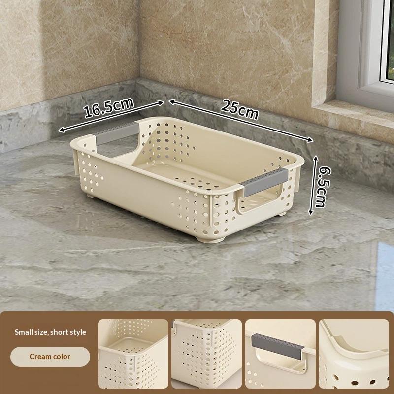 Stackable Vented Organizer Baskets Multi Size with Handles for Efficient Office Supplies Storage