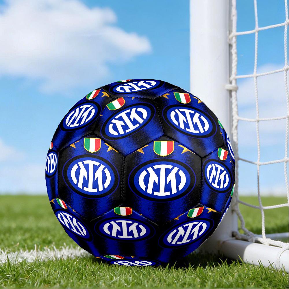 Inter FC Crest Printed Size 5 Soccer Balls, High-Quality, Anti-Slip, Protective Football, A Unique Gift , Birthdays, Christmas Gifts
