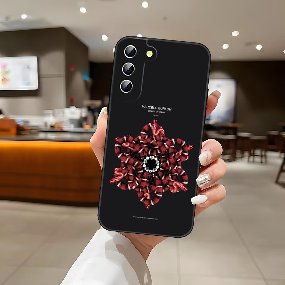 Модный дизайн с вставками из капа - Чехол для телефона Marceloes Для S25 Samsung S26 S24 Ultra S22 S23 S20 Fe S21 Plus A54 A34 A16 A53 Задняя крышка