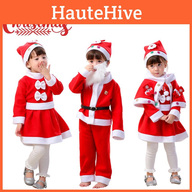 Soft Kids' Santa Claus Cosplay Costume For Xmas Party Fancy Dress Outfit