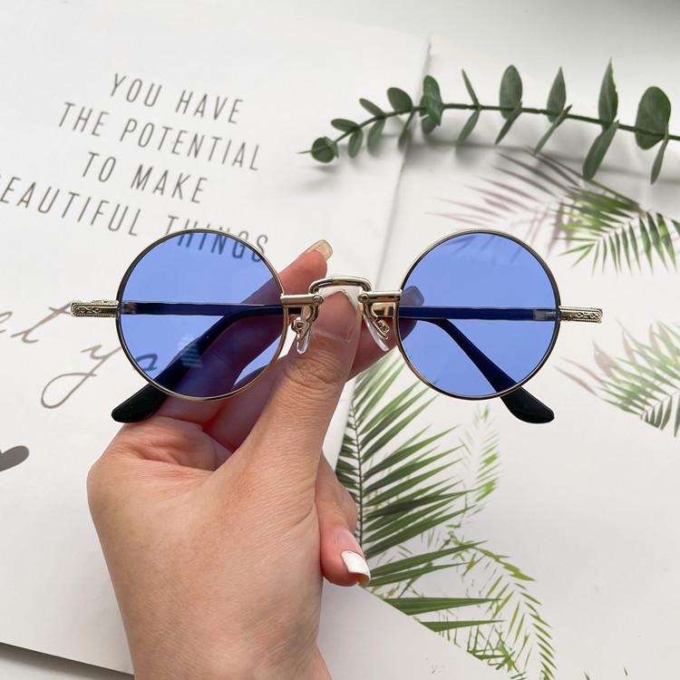 Ретро-очки в стиле хип-хоп, маленькая круглая оправа, уличные мини-очки, забавные солнцезащитные очки, маленькие очки Prince