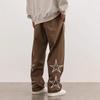 Весенне-осенние мужские брюки повседневные модные вышитые европейско-американский уличный тренд спортивные леггинсы для мужчин