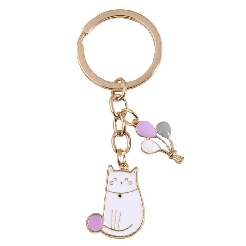 Брелок с воздушным шаром в виде кота с изображением кота, кольца, держатель, подвески, декоративные подарочные аксессуары