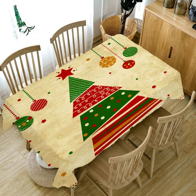 Рождественская скатерть с годовым узором, прямоугольная скатерть, домашний обеденный стол, журнальный скатерть, противообрастающие украшения