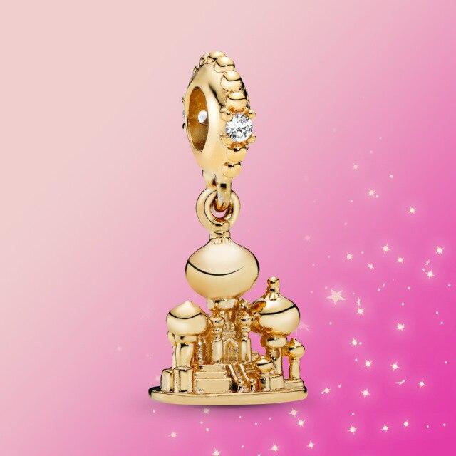 925 Серебряные ювелирные изделия Алладин Шарм Принцесса Бусина Волшебная Лампа Подвеска Подвеска Подходит Оригинальный Модный Браслет Для Женщин Подарок