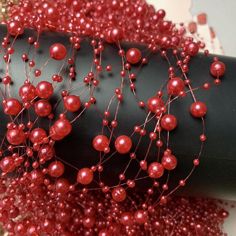 Цепочка из бусин с имитацией жемчуга и цветными кисточками для создания свадебных аксессуаров для волос и букетов для рук своими руками