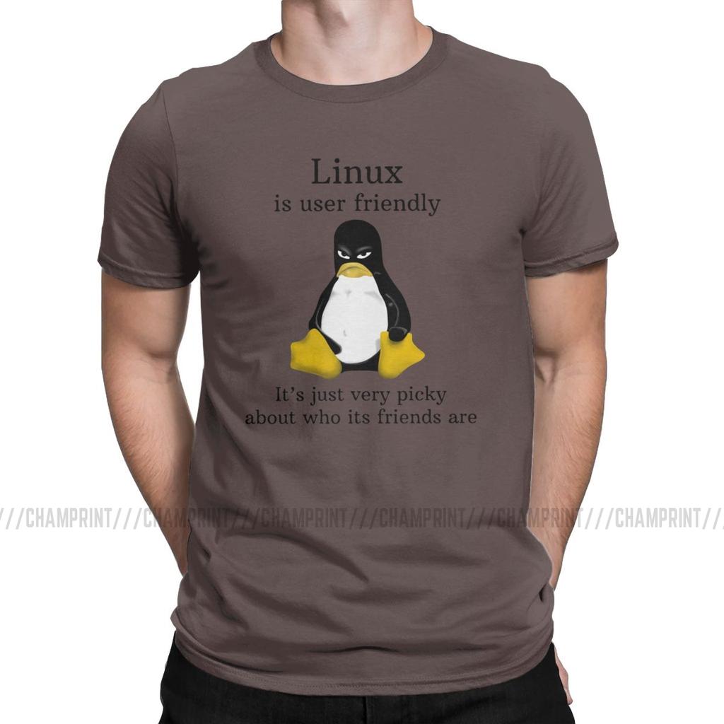 Linux удобен для пользователя футболки Мужчины Arch Linux Tux Программист Компьютерный разработчик Футболка Geek Nerd
