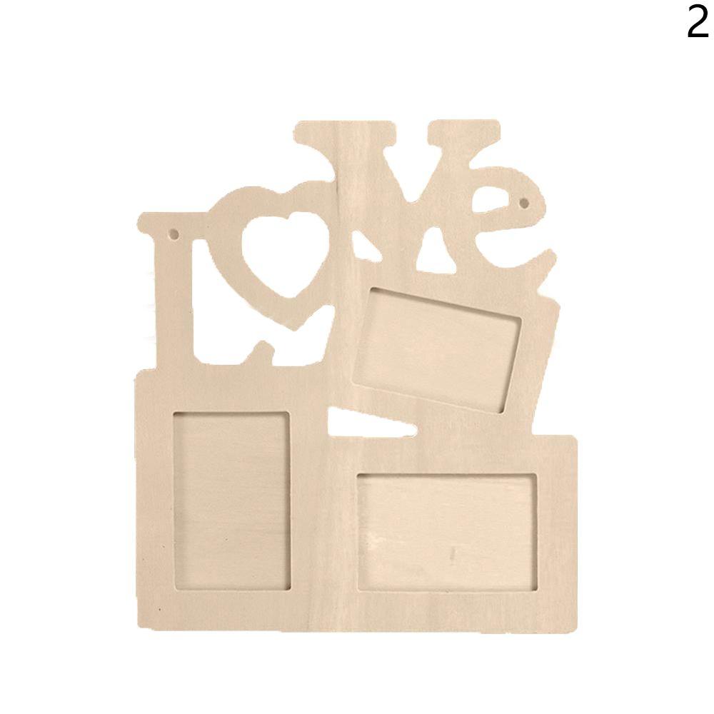 Fashion Art DIY Paint  Wooden Photo Frame Heart Shape Picture Holder Love  Rahmen