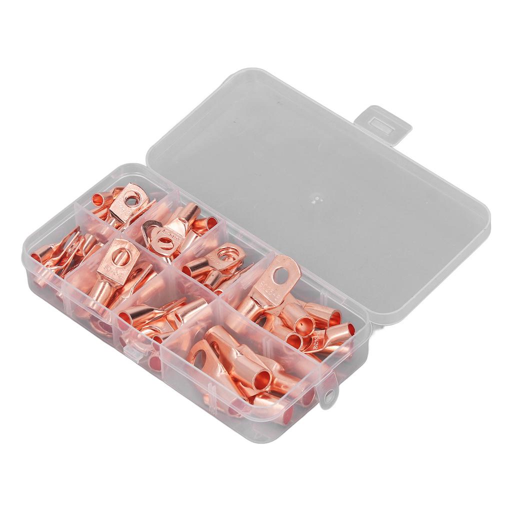 60 шт. Кабельные наконечники SC6 до 25 Луженая медь Устойчивость к коррозии Круглая головка Кольцевой клеммный соединитель